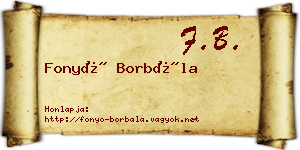 Fonyó Borbála névjegykártya