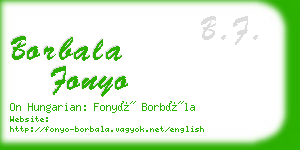 borbala fonyo business card