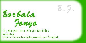 borbala fonyo business card